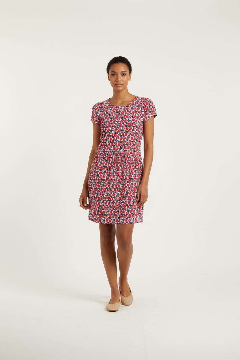 Robe Fleurie Rouge et Bleu - Taille S/36