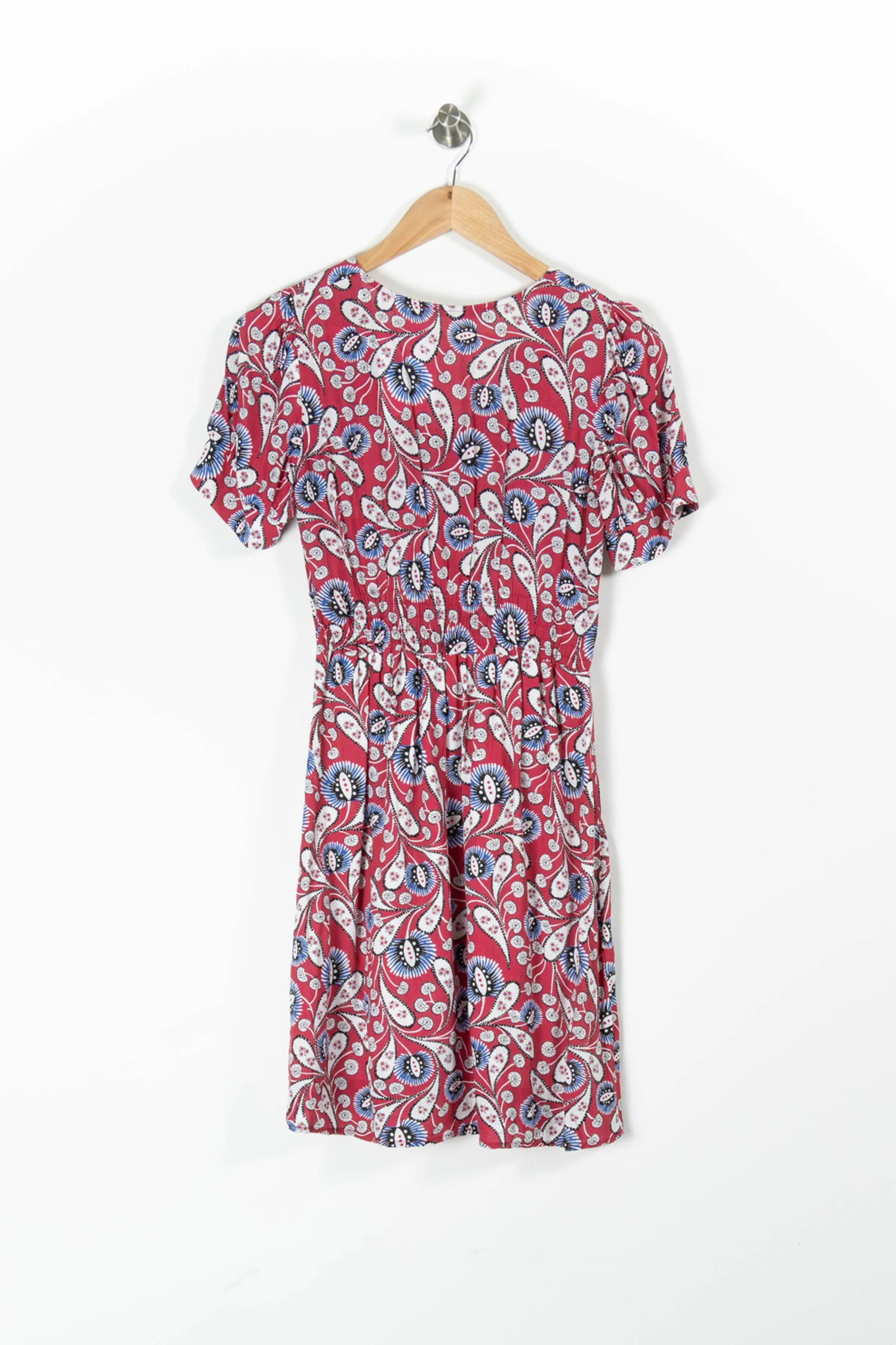 Robe Fleurie Rouge et Bleu - Taille XS/34 - Image 4
