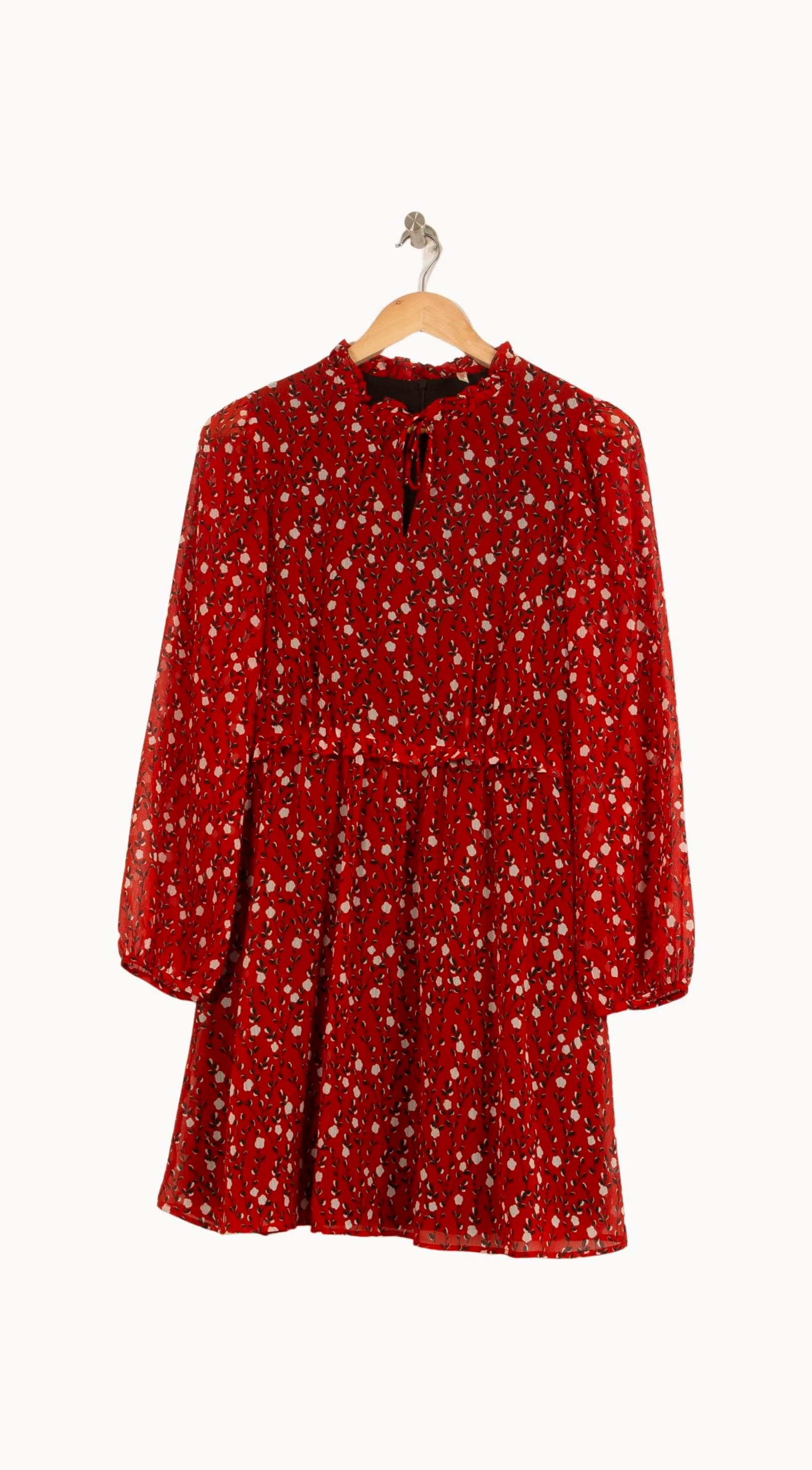 Robe Fleurie Rouge - Taille S/36 - Image 2