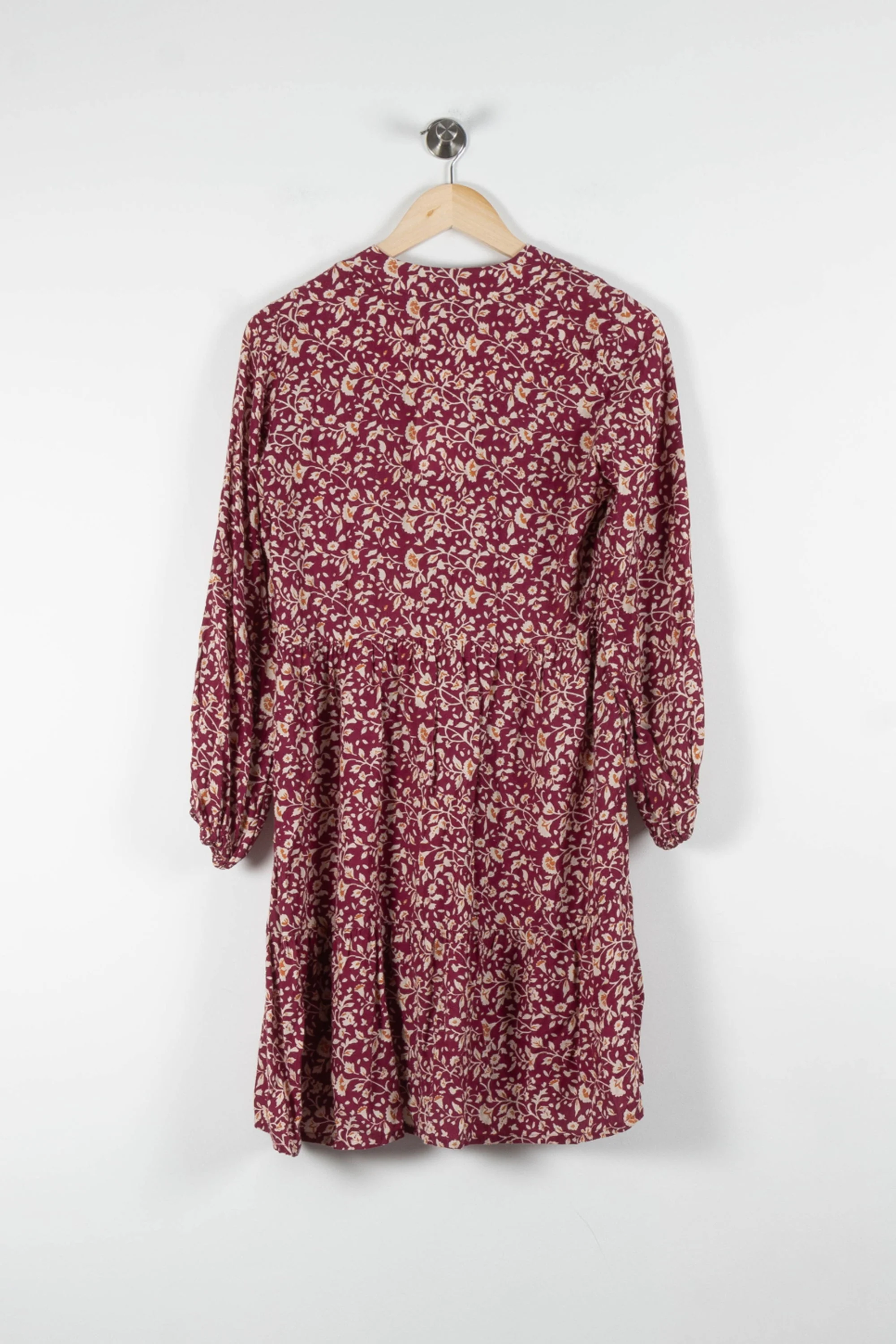 Robe Imprimée Bordeaux et Beige - Taille S/36 - Image 4