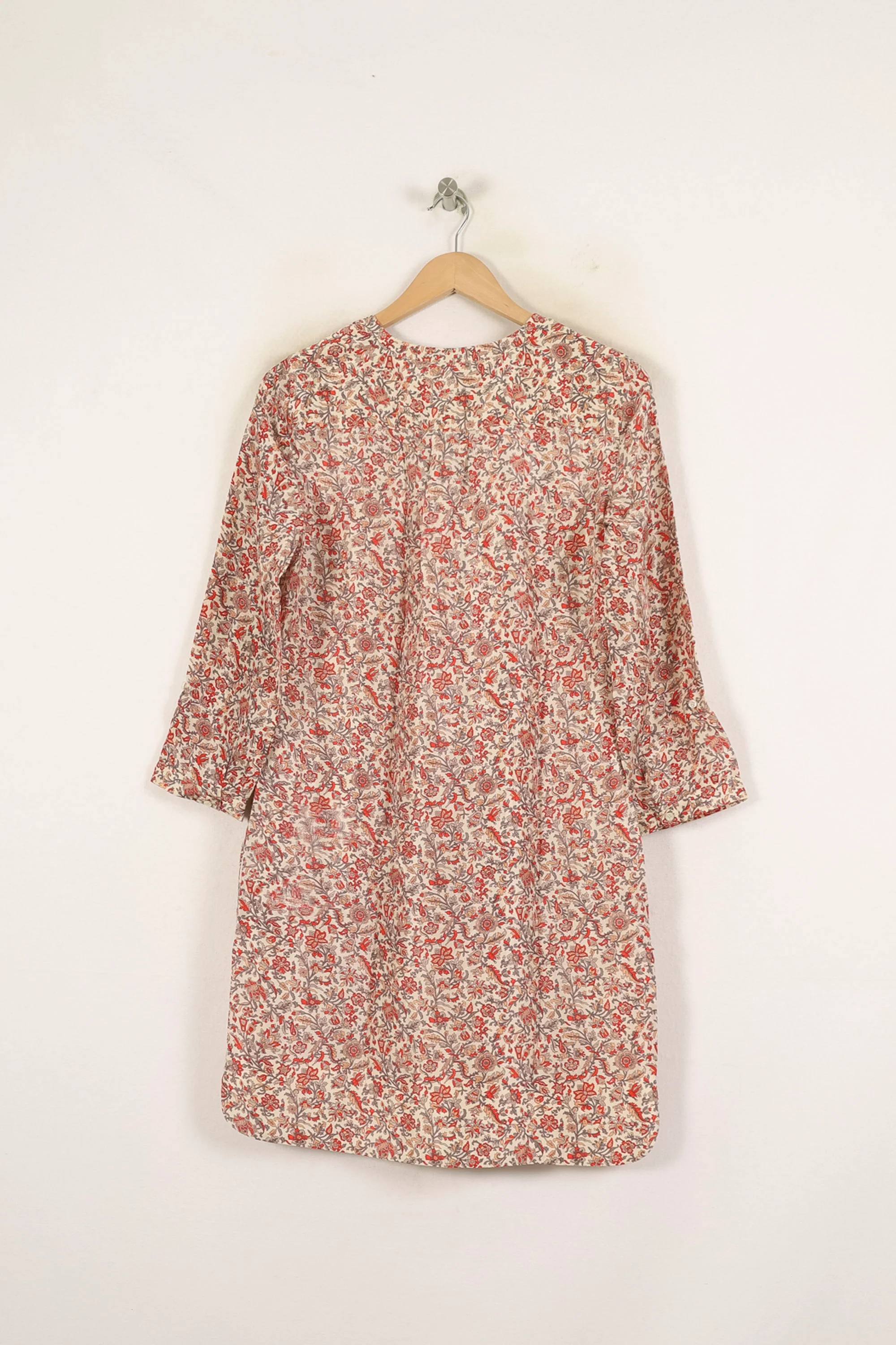 Robe Imprimée Orange et Écru - Taille L/40 - Image 4