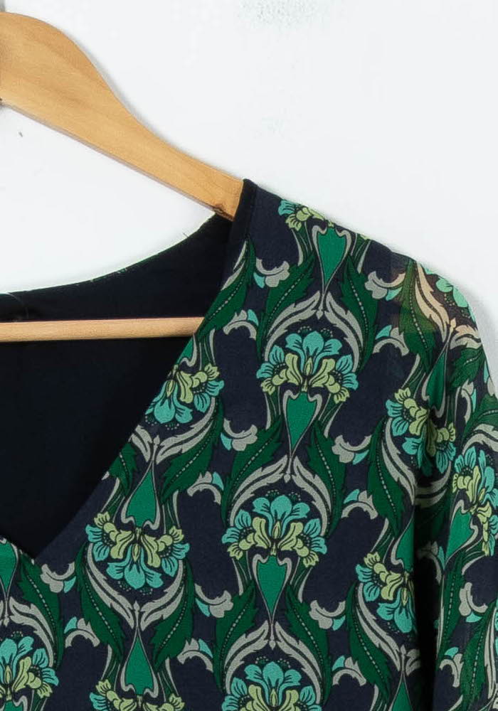 Robe Imprimée Verte et Noire - Taille L/40 - Image 3
