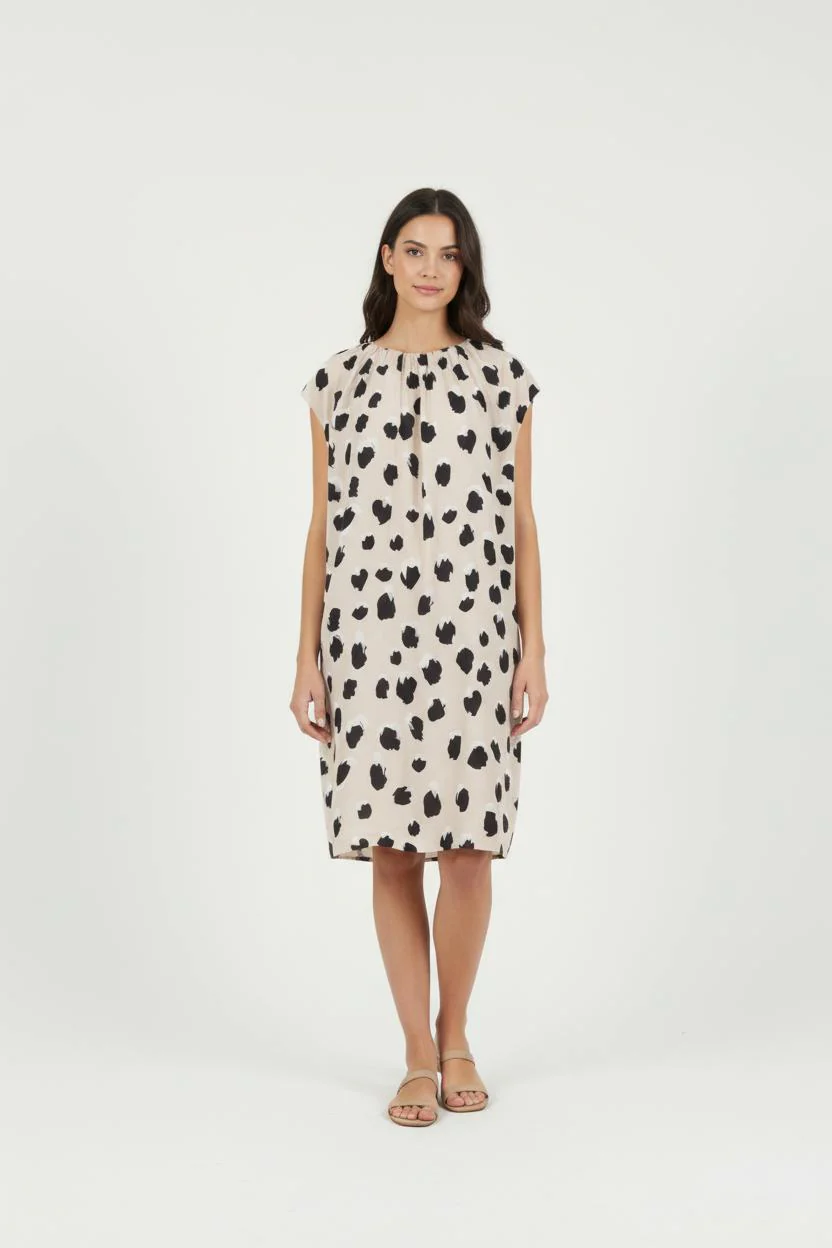 Robe Longue Beige et Noire - Taille S/36