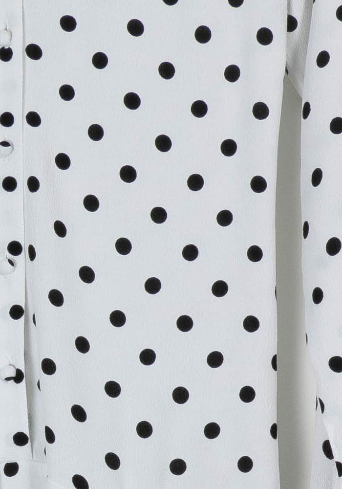Robe Longue Blanche à Pois Noirs - Taille XS/34 - Image 3