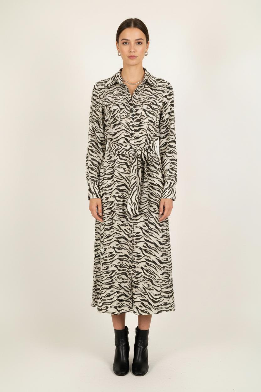 Robe Longue Blanche et Noire - Taille S/36