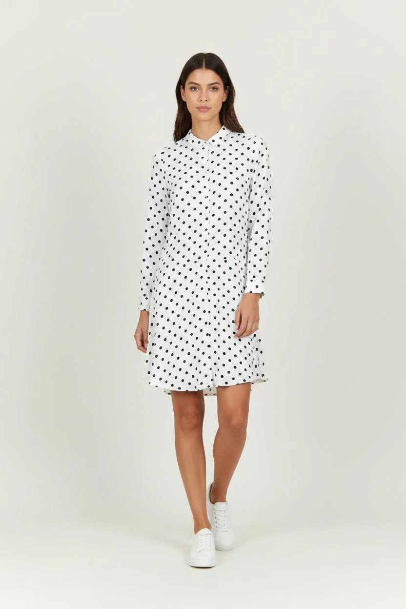 Robe Longue Blanche et Noire - Taille S/36