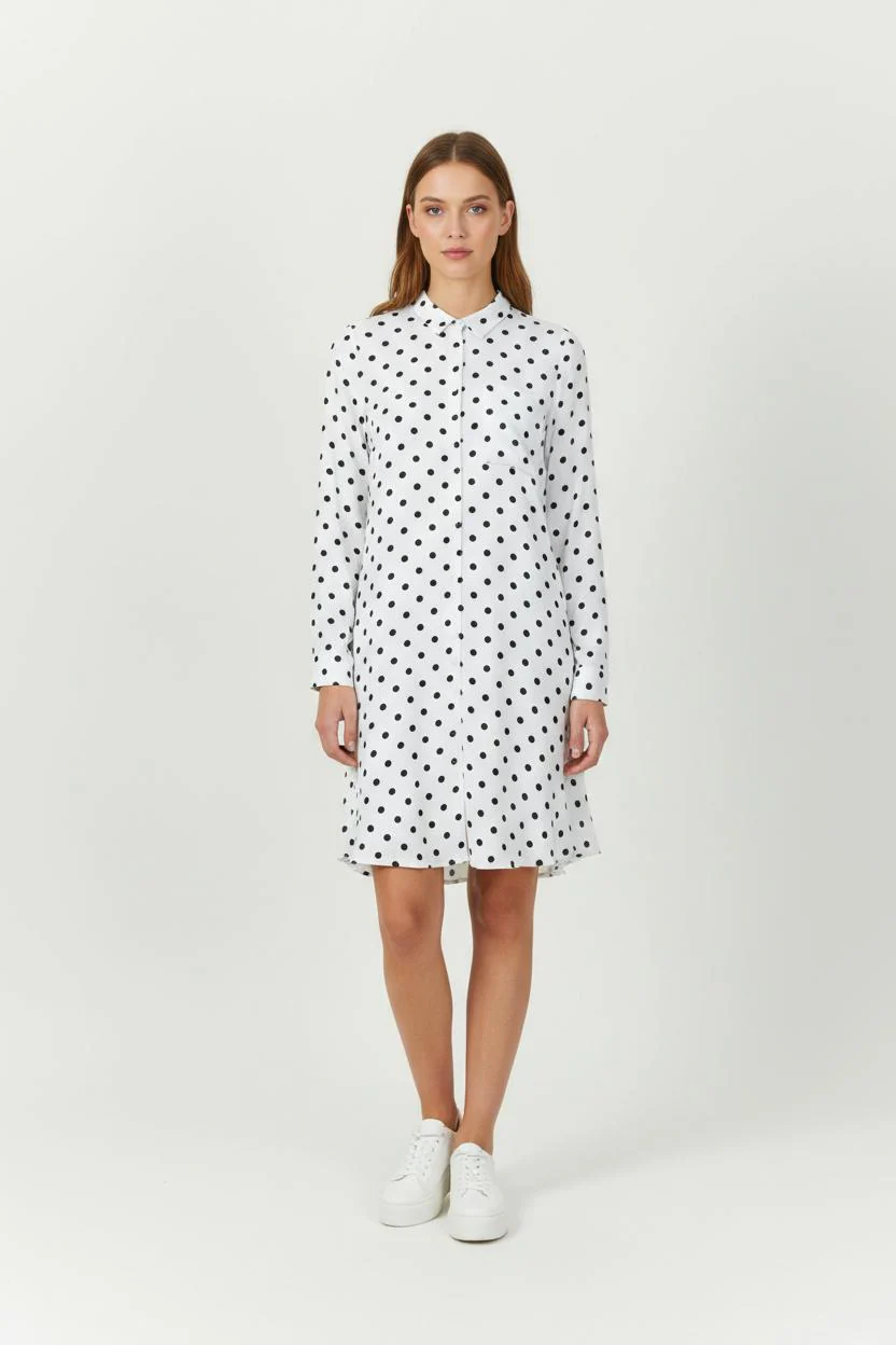 Robe Longue Blanche et Noire - Taille XS/34