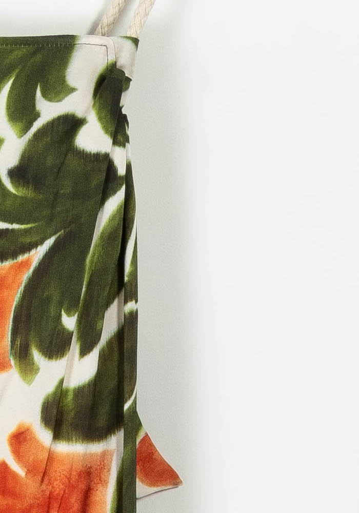 Robe Longue Blanche Verte et Orange - Taille M/38 - Image 3