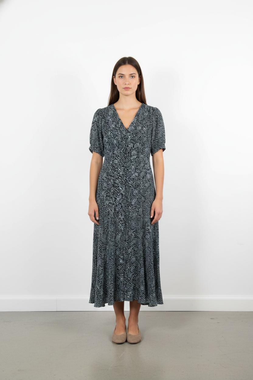 Robe Longue Bleu et Noir - Taille M/38