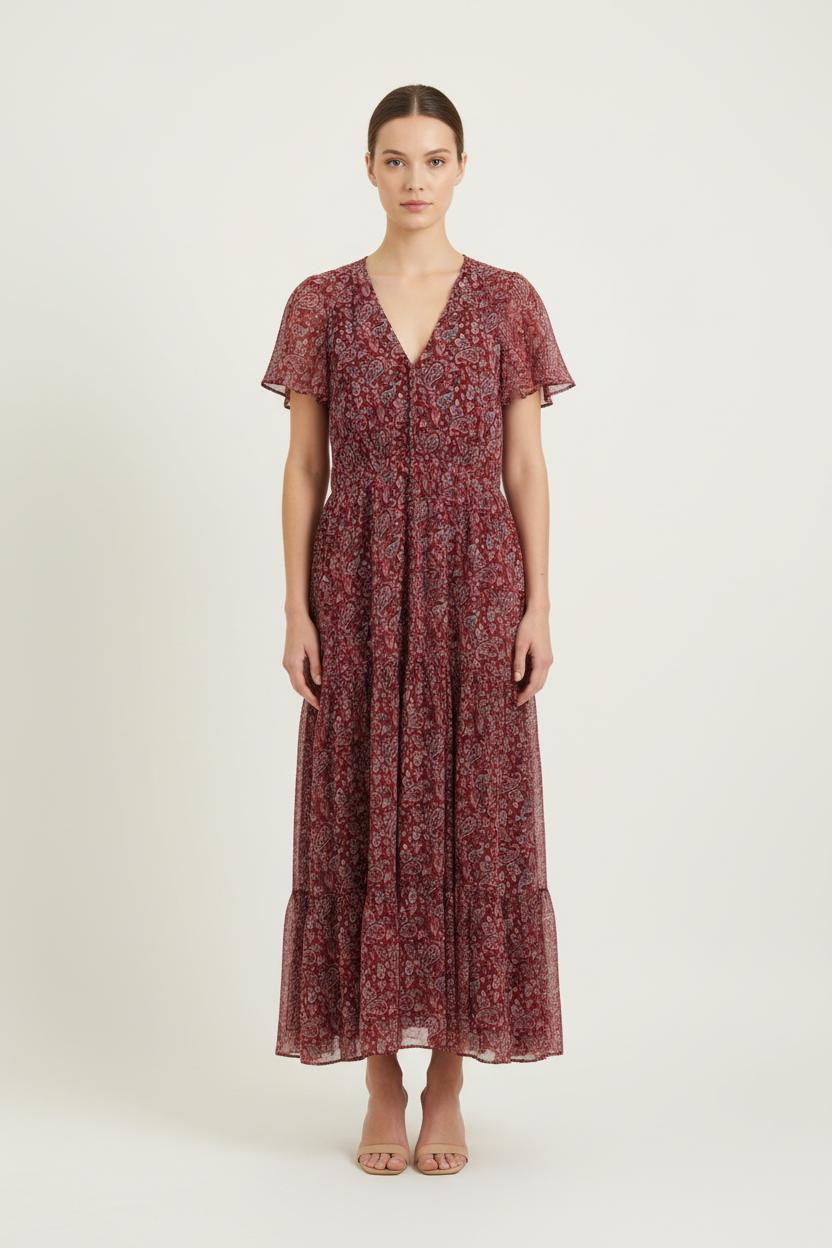 Robe Longue Bordeaux - Taille XL/42