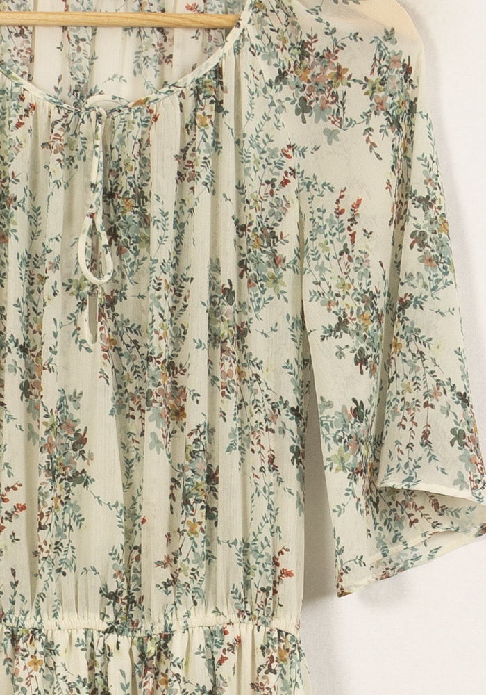 Robe Longue Écrue et Verte - Taille M/38 - Image 3