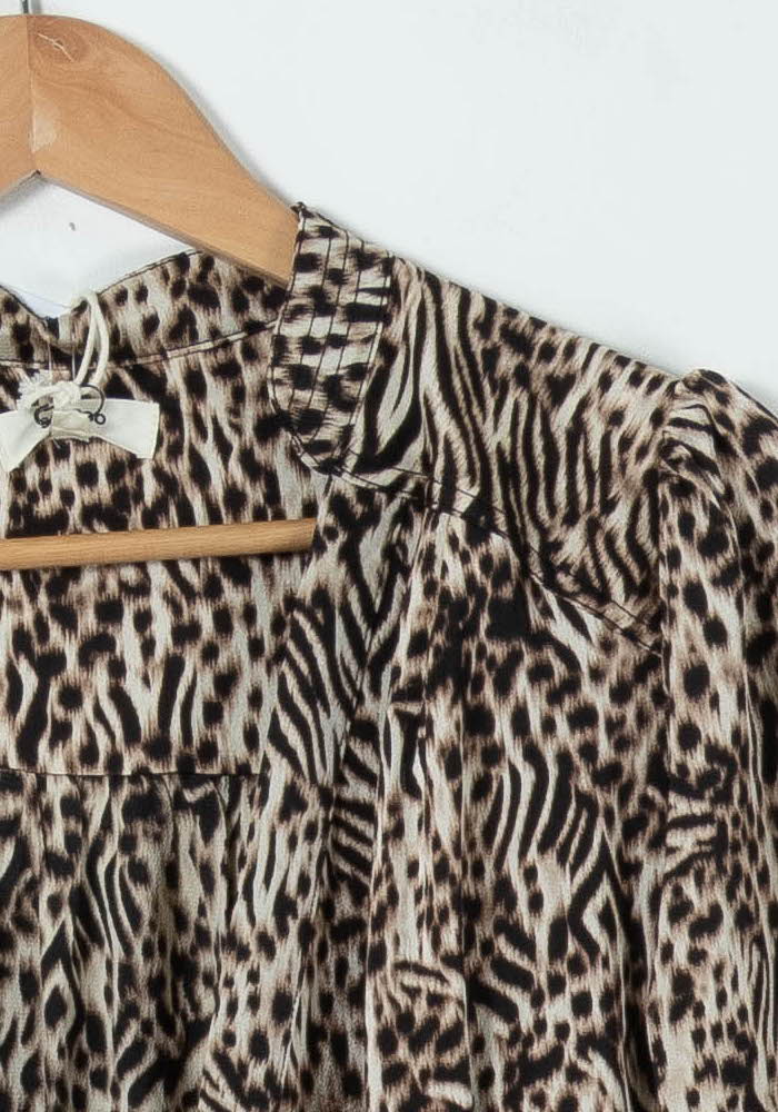 Robe Longue Marron et Beige - Taille S/36 - Image 3
