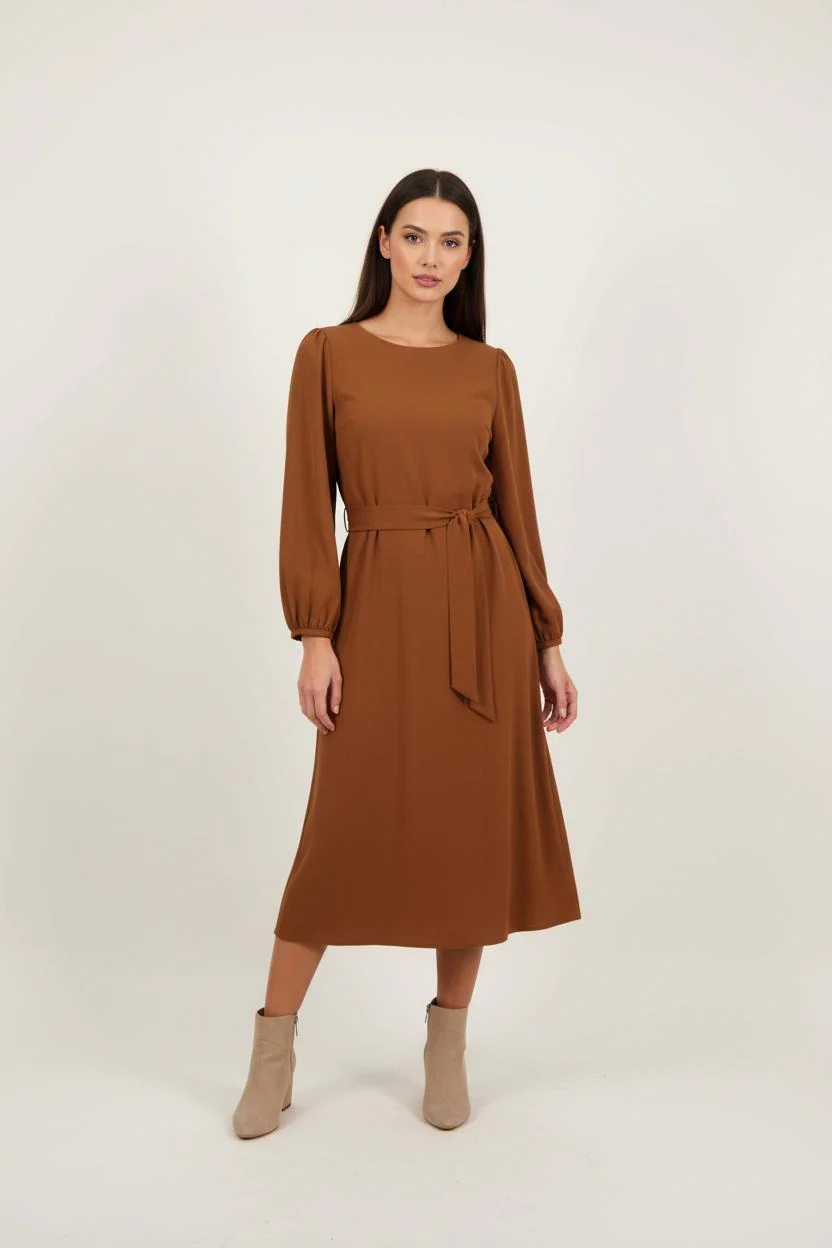 Robe Longue Marron - Taille XL/42