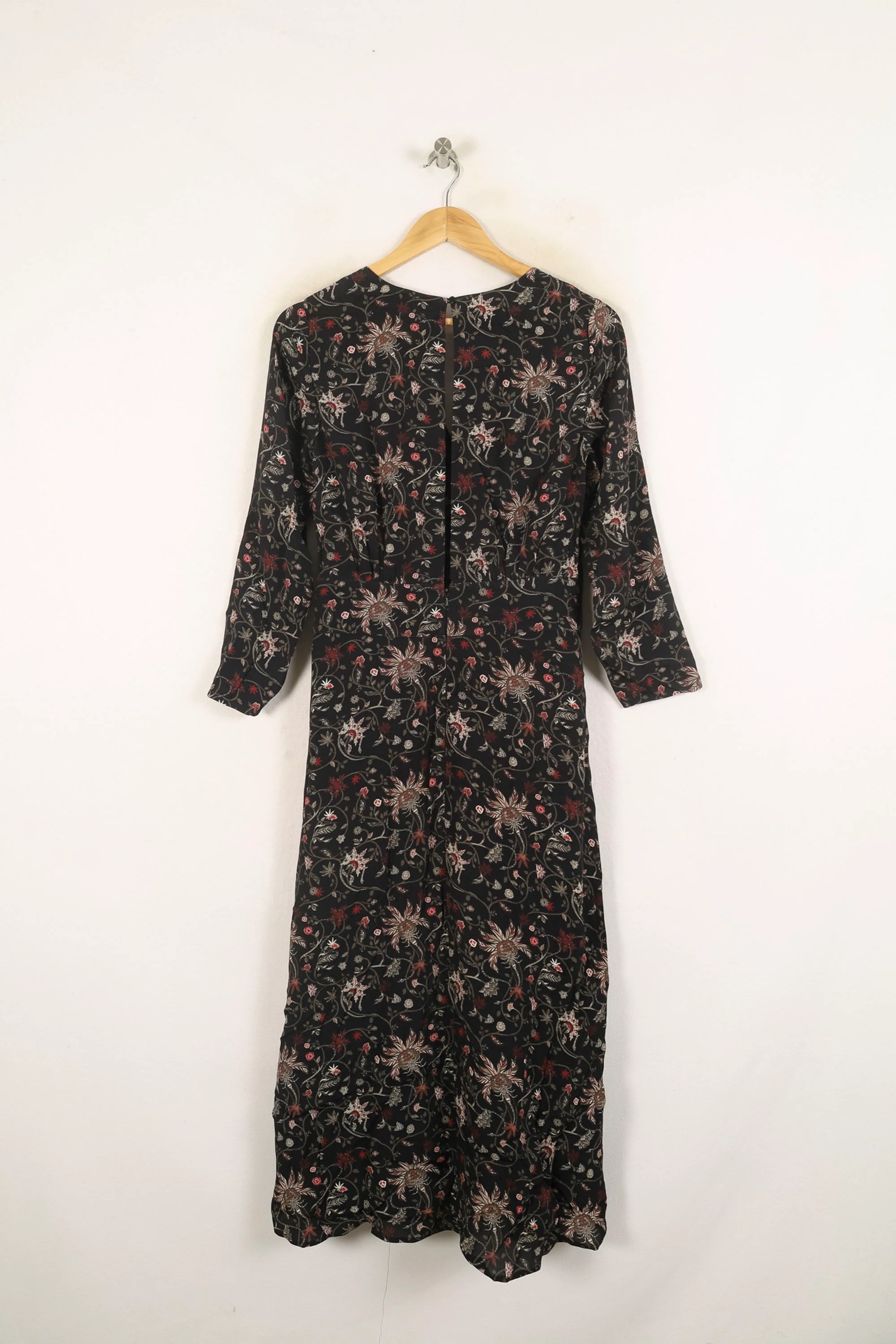 Robe Longue Noire à Fleurs - Taille S/36 - Image 4