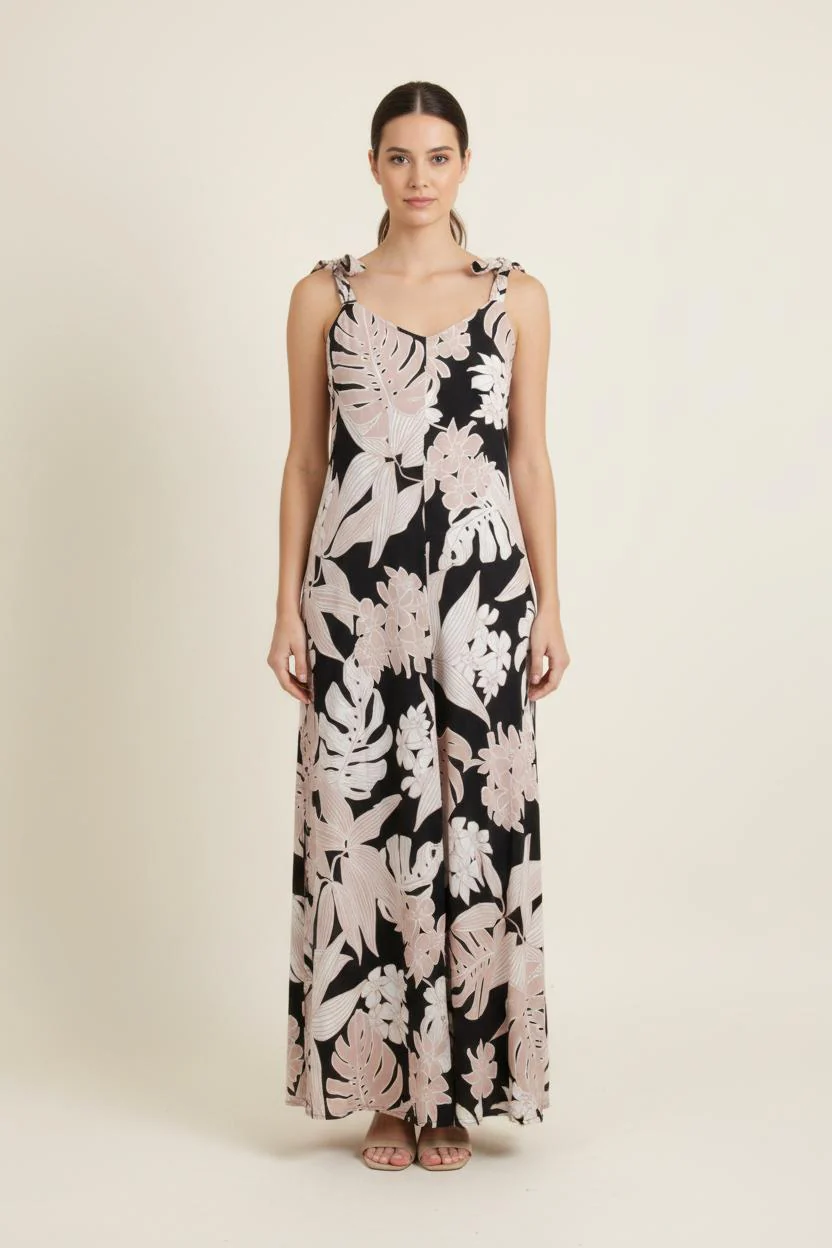 Robe Longue Noire et Beige - Taille XL/42