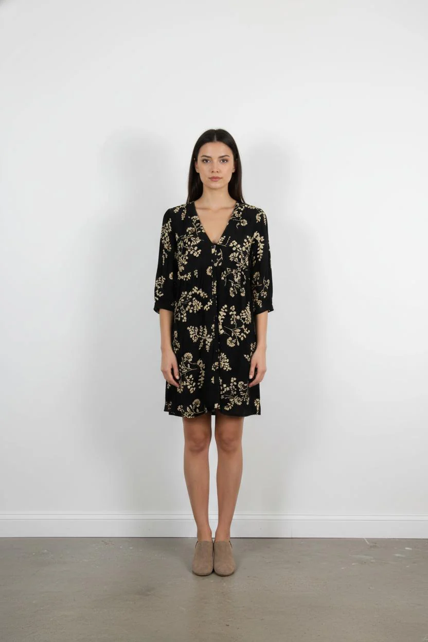 Robe Longue Noire et Beige - Taille XS/34