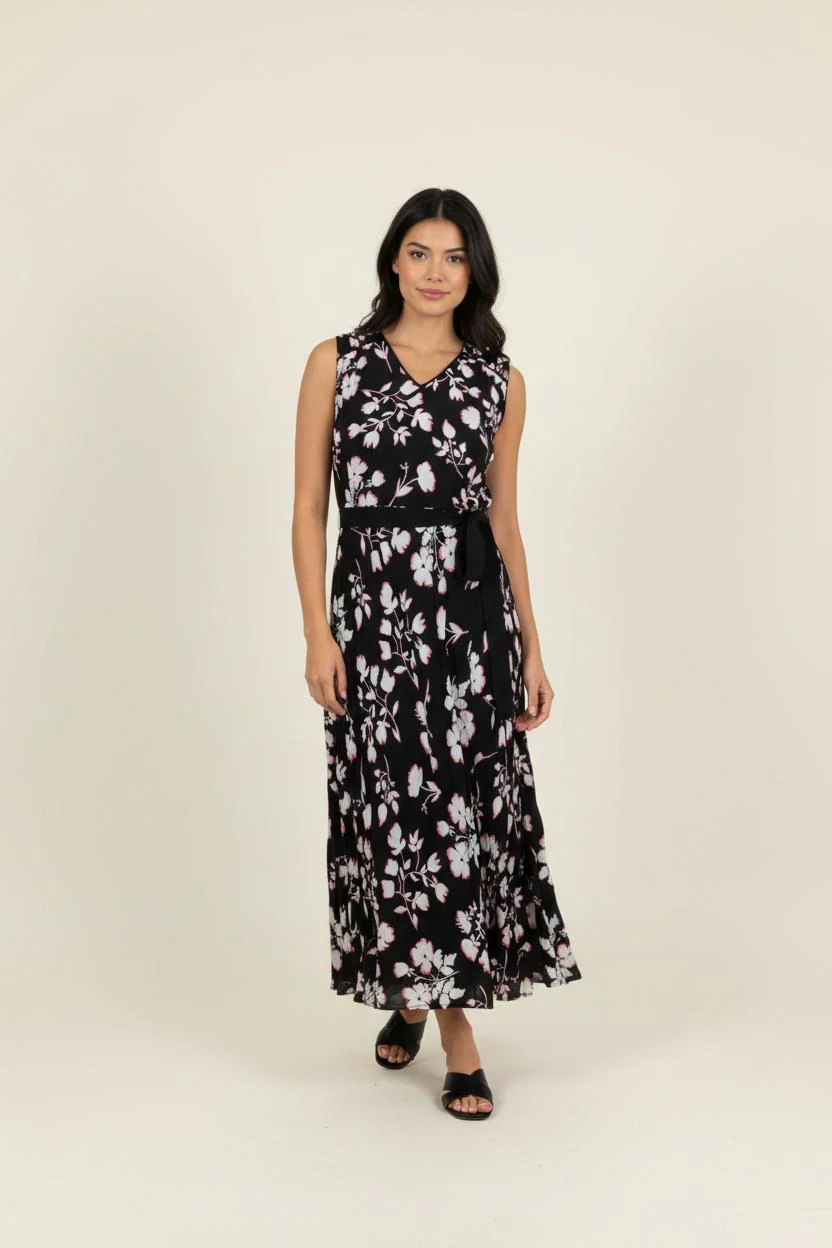 Robe Longue Noire et Blanche - Taille L/40
