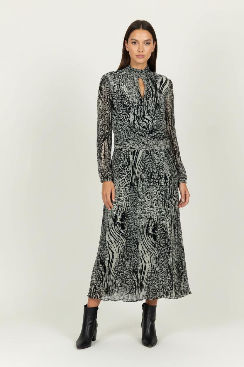 Robe Longue Noire et Blanche - Taille L/40