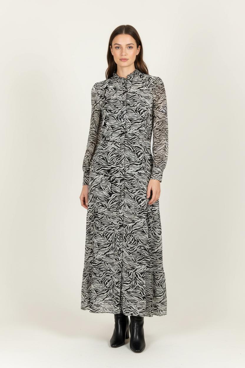 Robe Longue Noire et Blanche - Taille XS/34