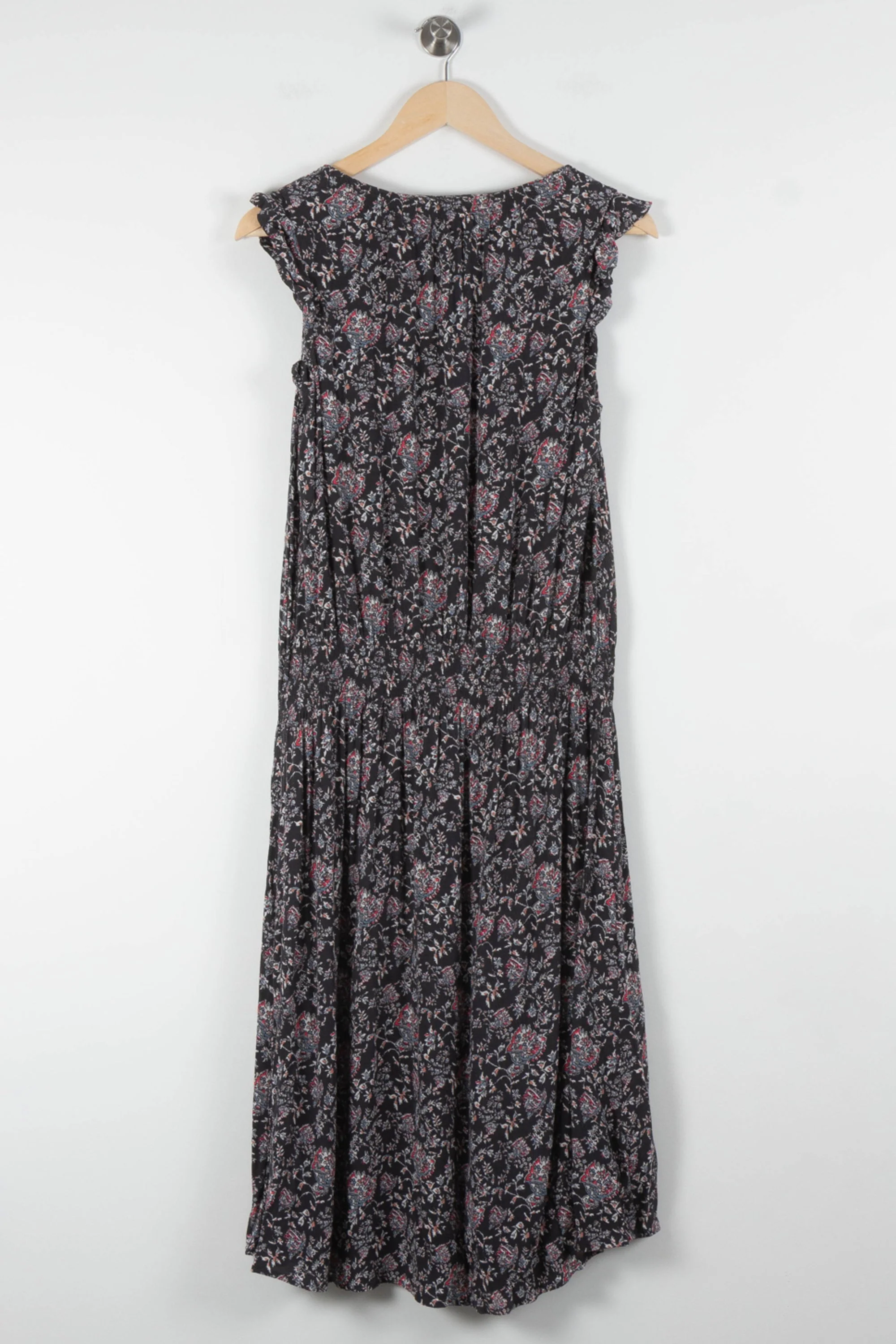 Robe Longue Noire et Fleurie - Taille L/40 - Image 4