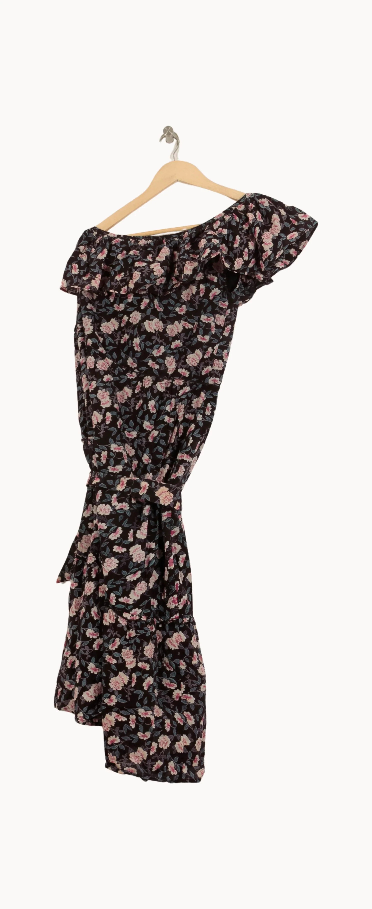 Robe Longue Noire et Fleurie - Taille S/36 - Image 2