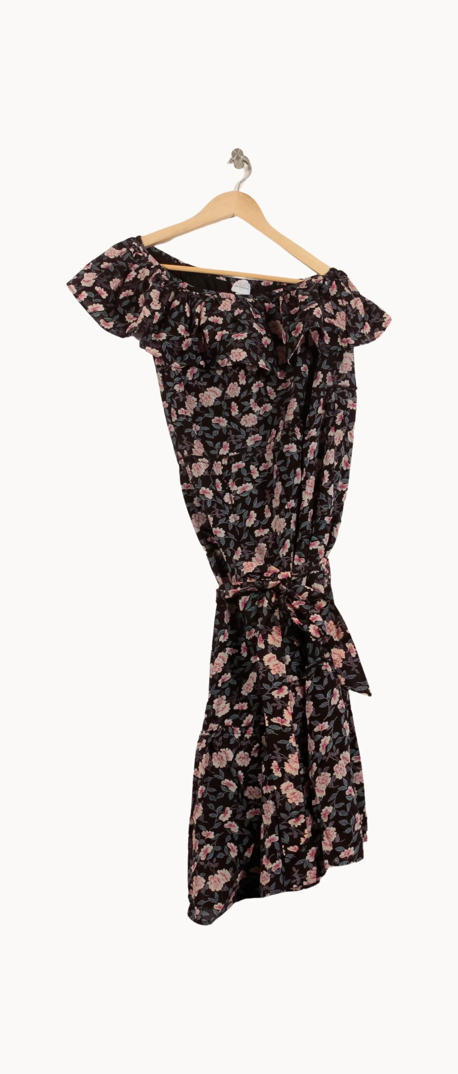 Robe Longue Noire et Fleurie - Taille S/36 - Image 3