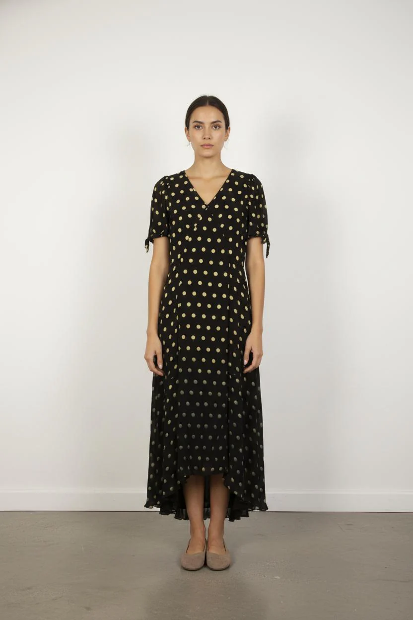 Robe Longue Noire et Jaune - Taille S/36