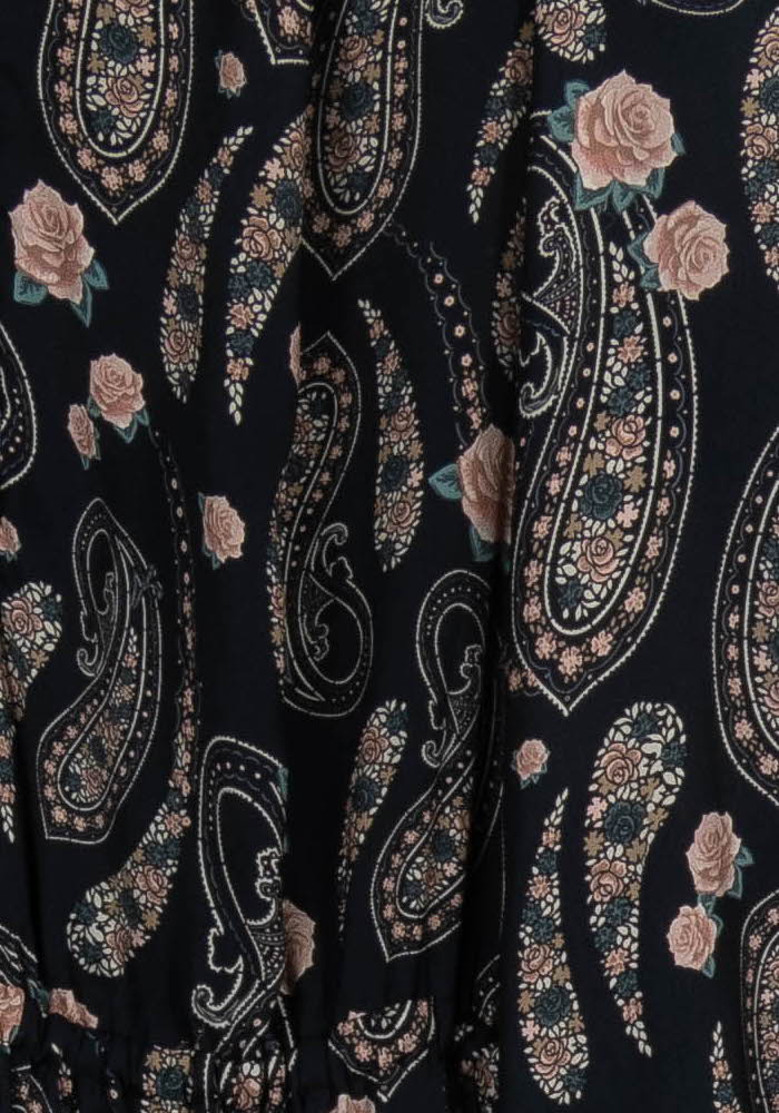 Robe Longue Noire et Rose - Taille L/40 - Image 3