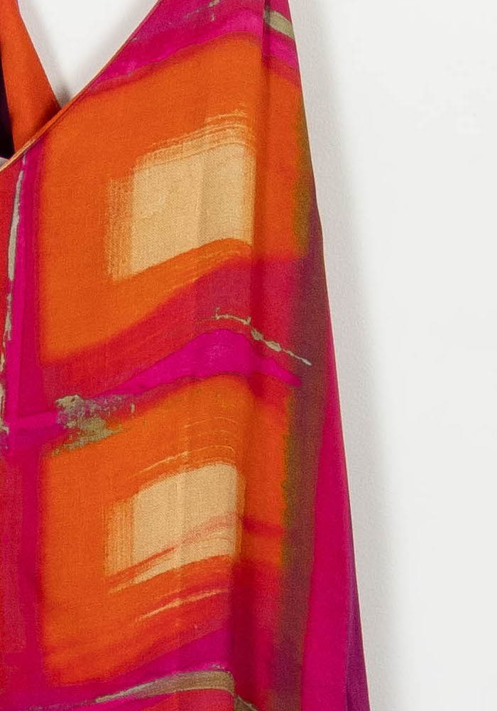 Robe Longue Orange et Rose - Taille S/36 - Image 3