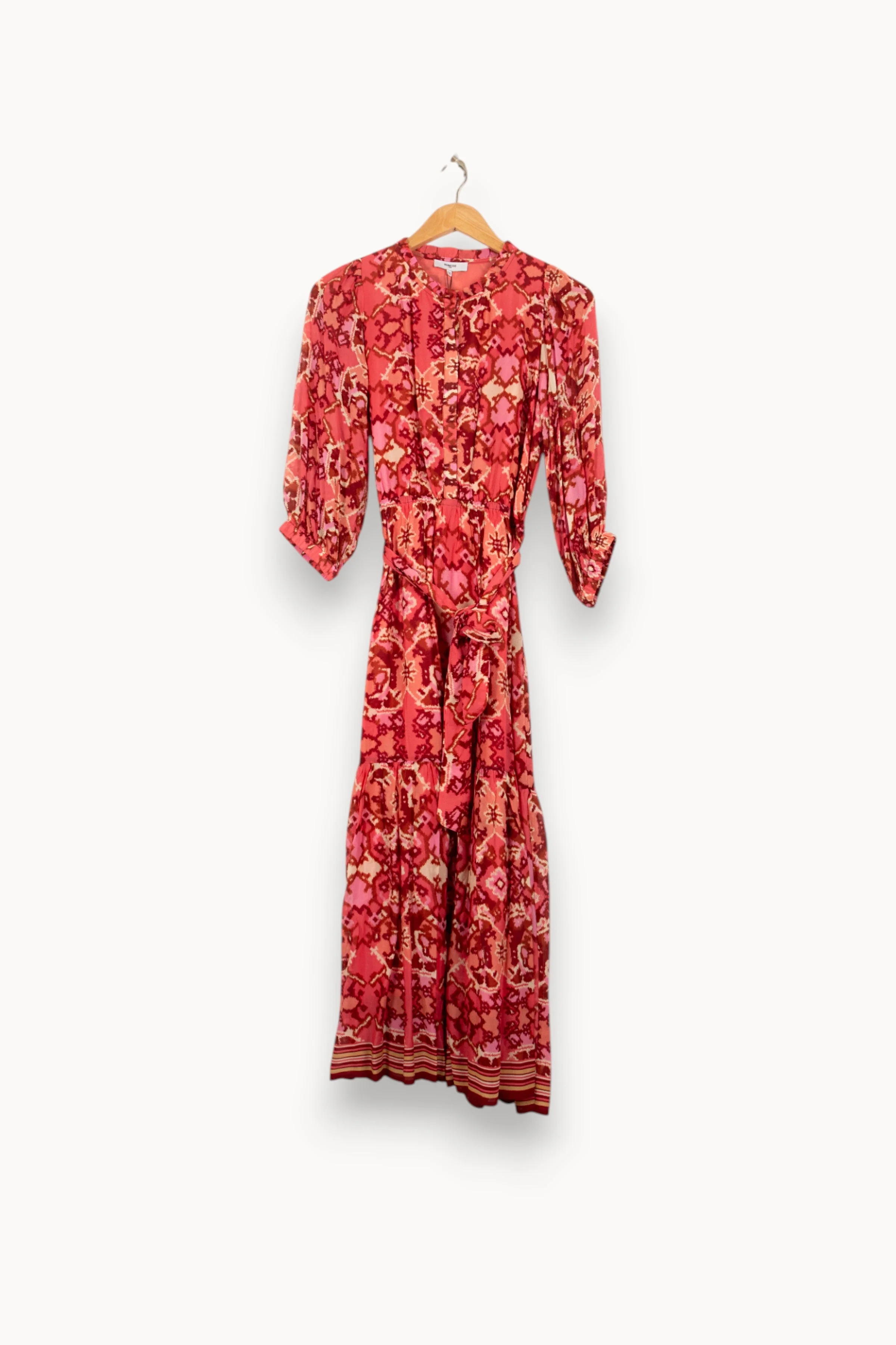 Robe Longue Rouge et Beige - Taille XS/34 - Image 3