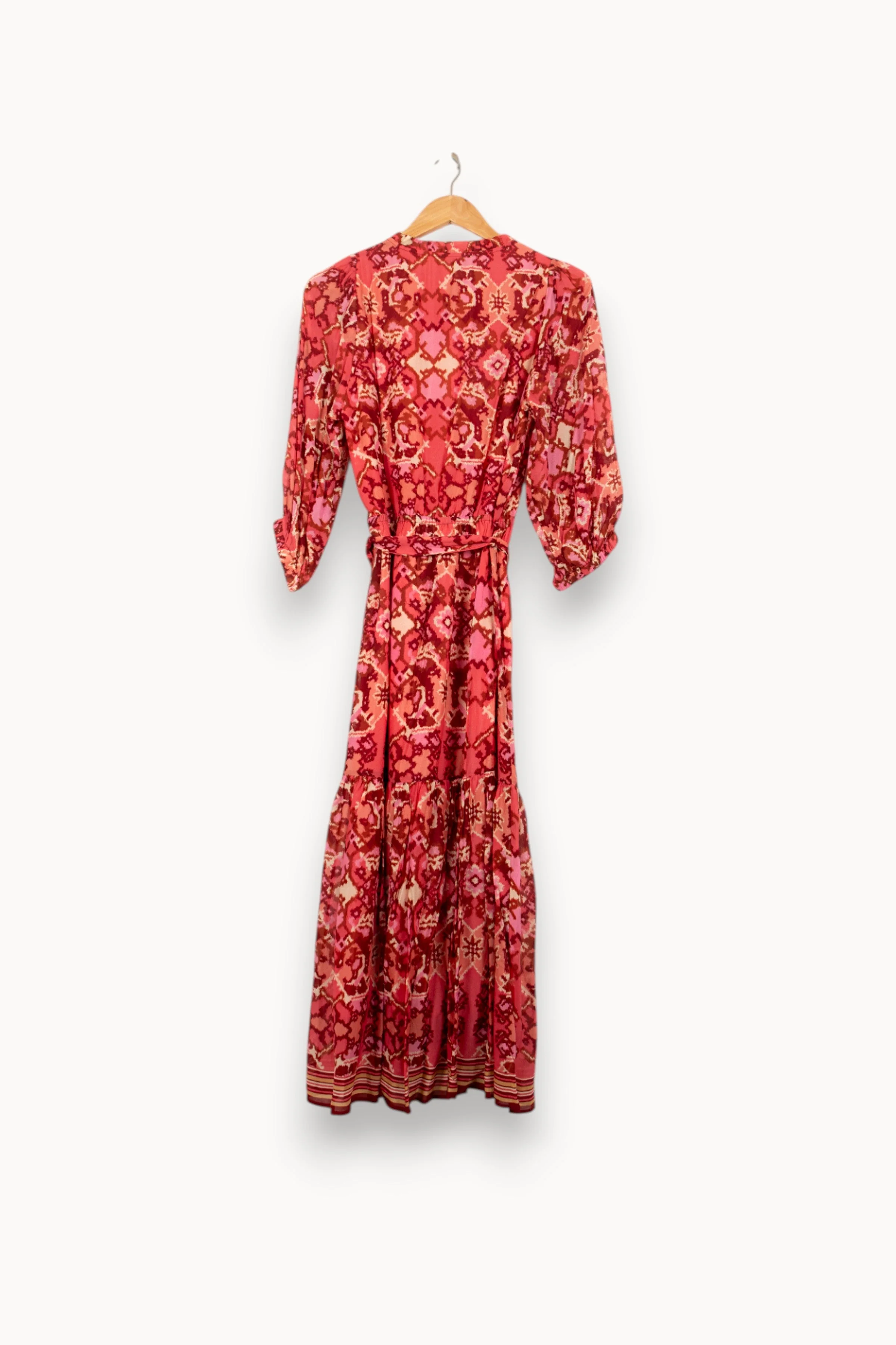 Robe Longue Rouge et Beige - Taille XS/34 - Image 5