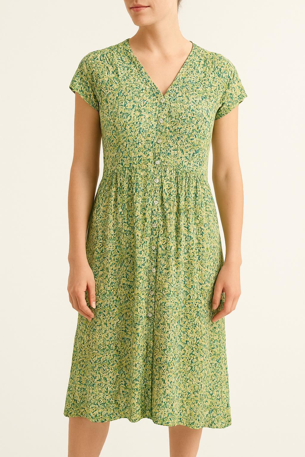 Robe Longue Verte et Jaune - Taille M/38