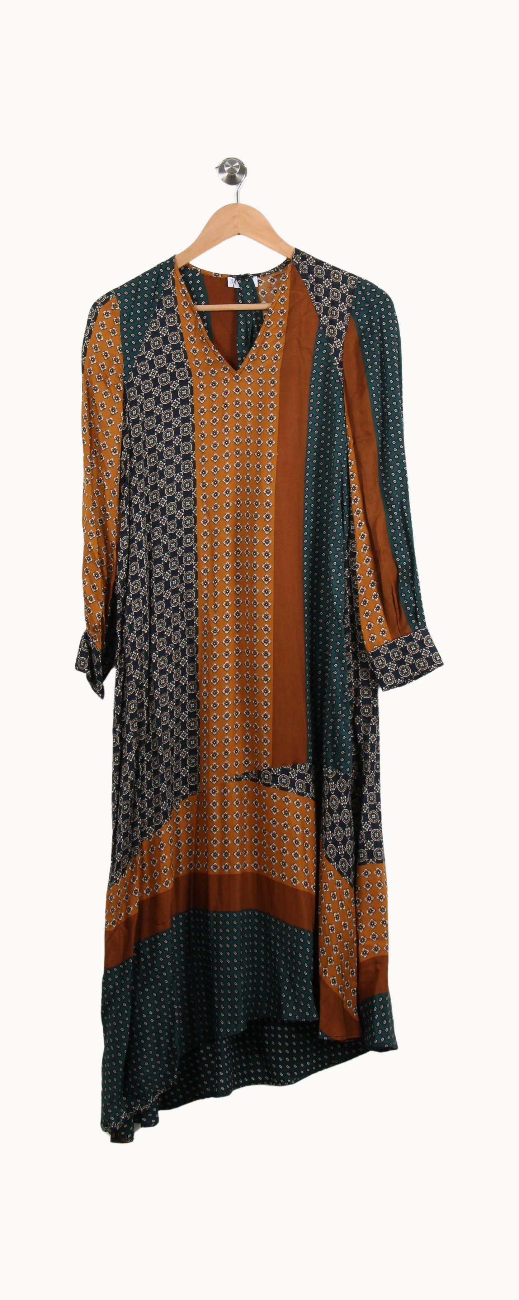 Robe Longue Verte et Marron - Taille S/36 - Image 2