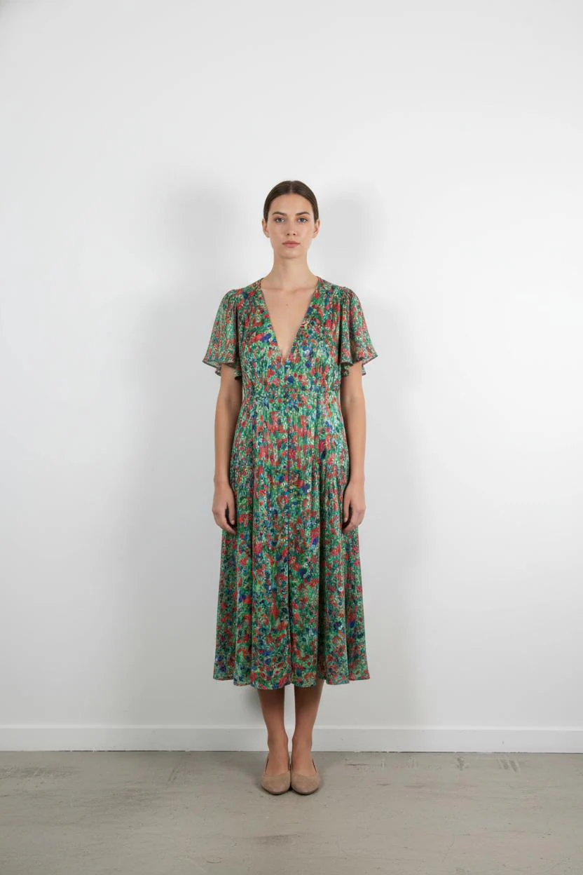Robe Longue Verte et Rouge - Taille S/36