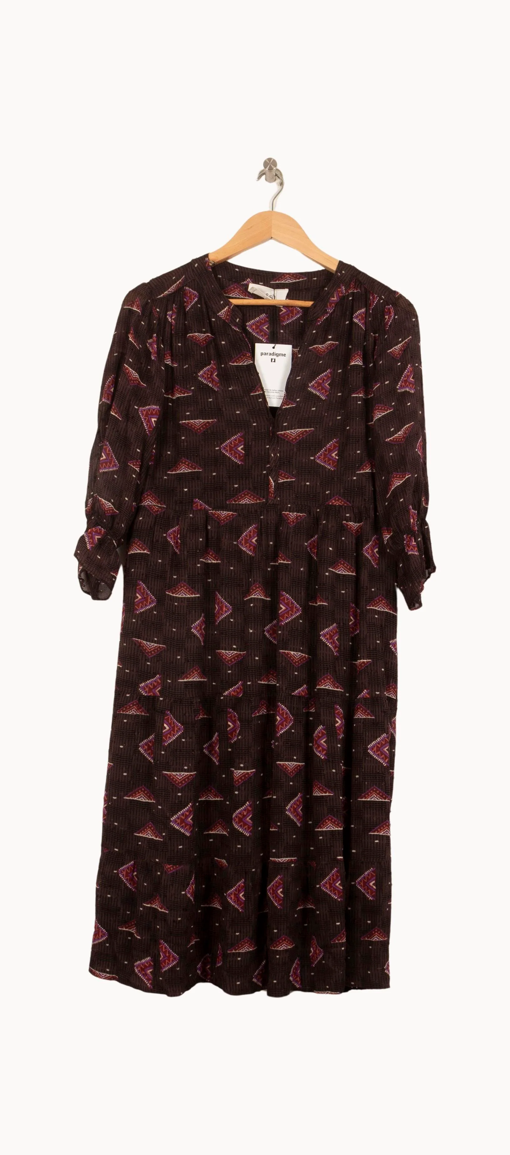 Robe Longue Violette et Marron - Taille S/36 - Image 2