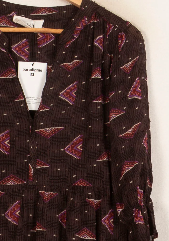 Robe Longue Violette et Marron - Taille S/36 - Image 3