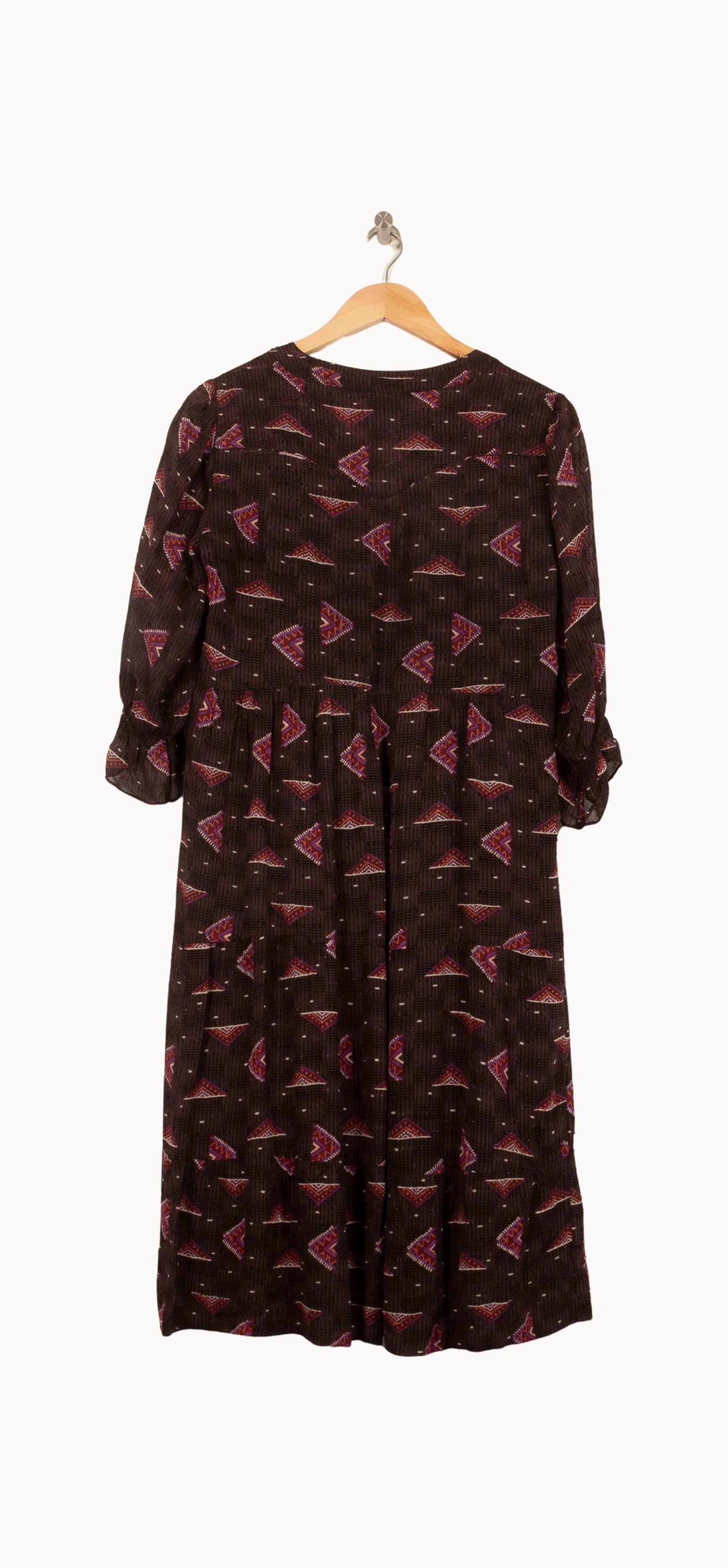 Robe Longue Violette et Marron - Taille S/36 - Image 4