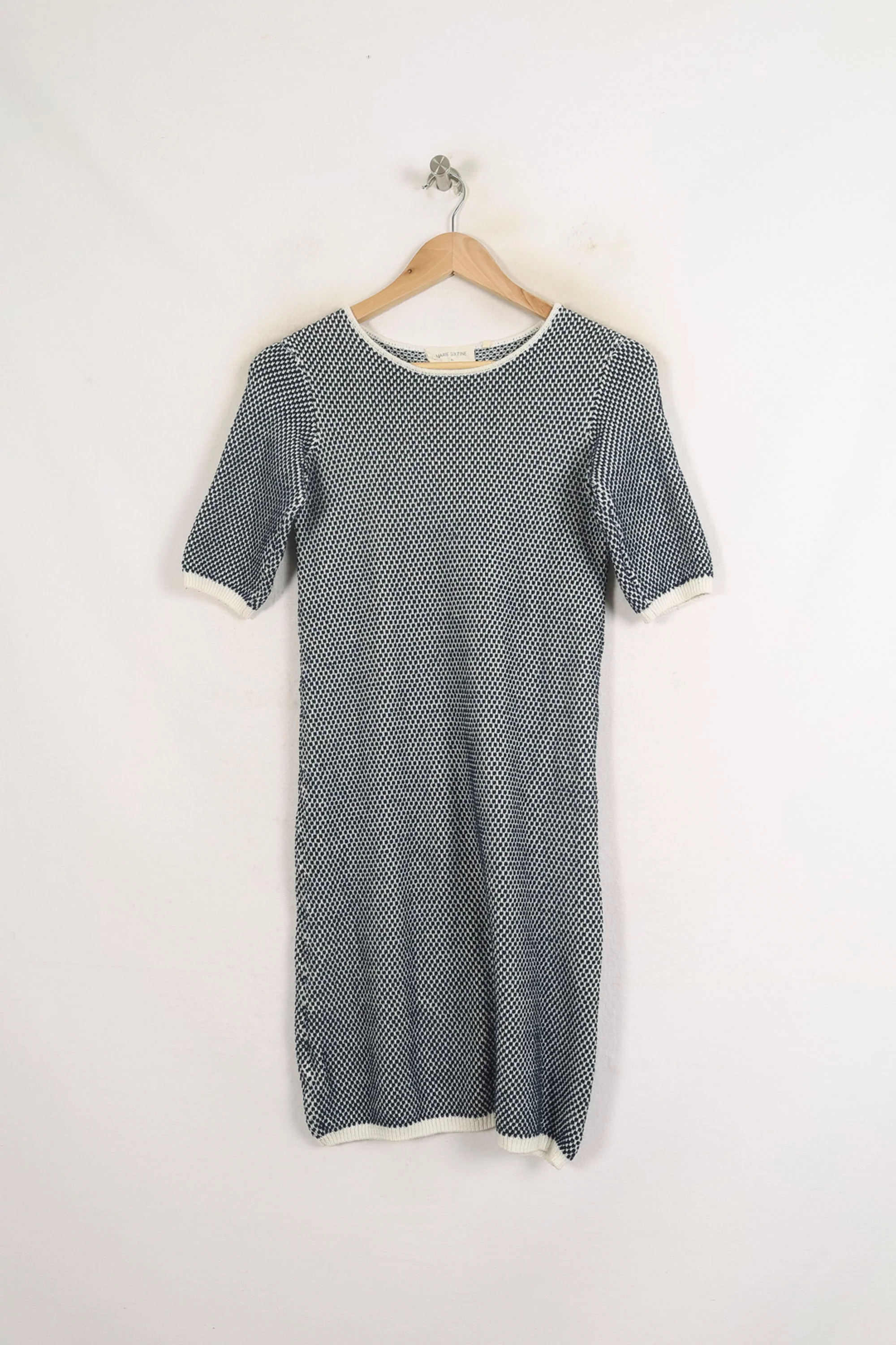 Robe Maille Bleue et Blanche - Taille XS/34 - Image 2