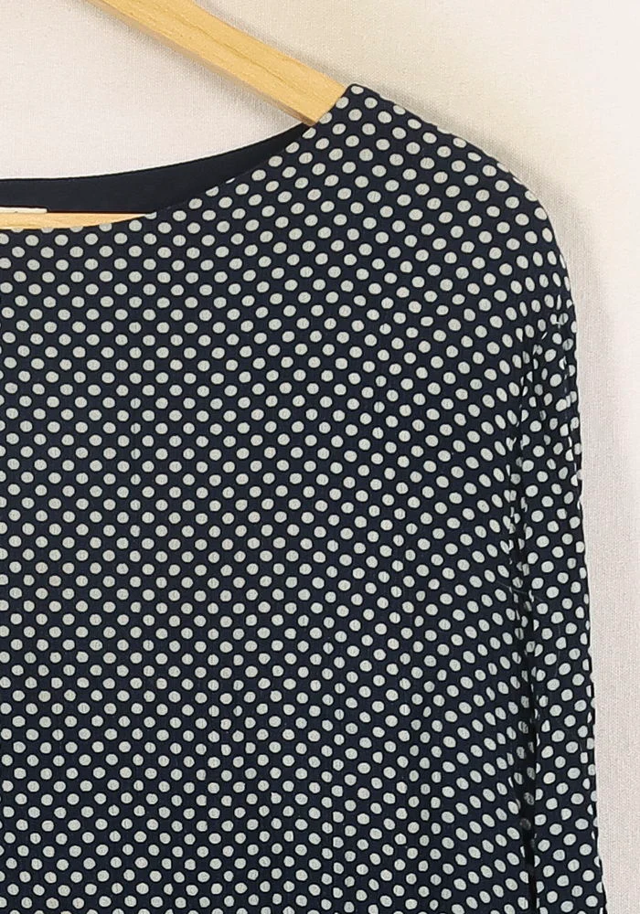 Robe Mi-Longue Bleu à Pois Blancs - Taille S/36 - Image 3