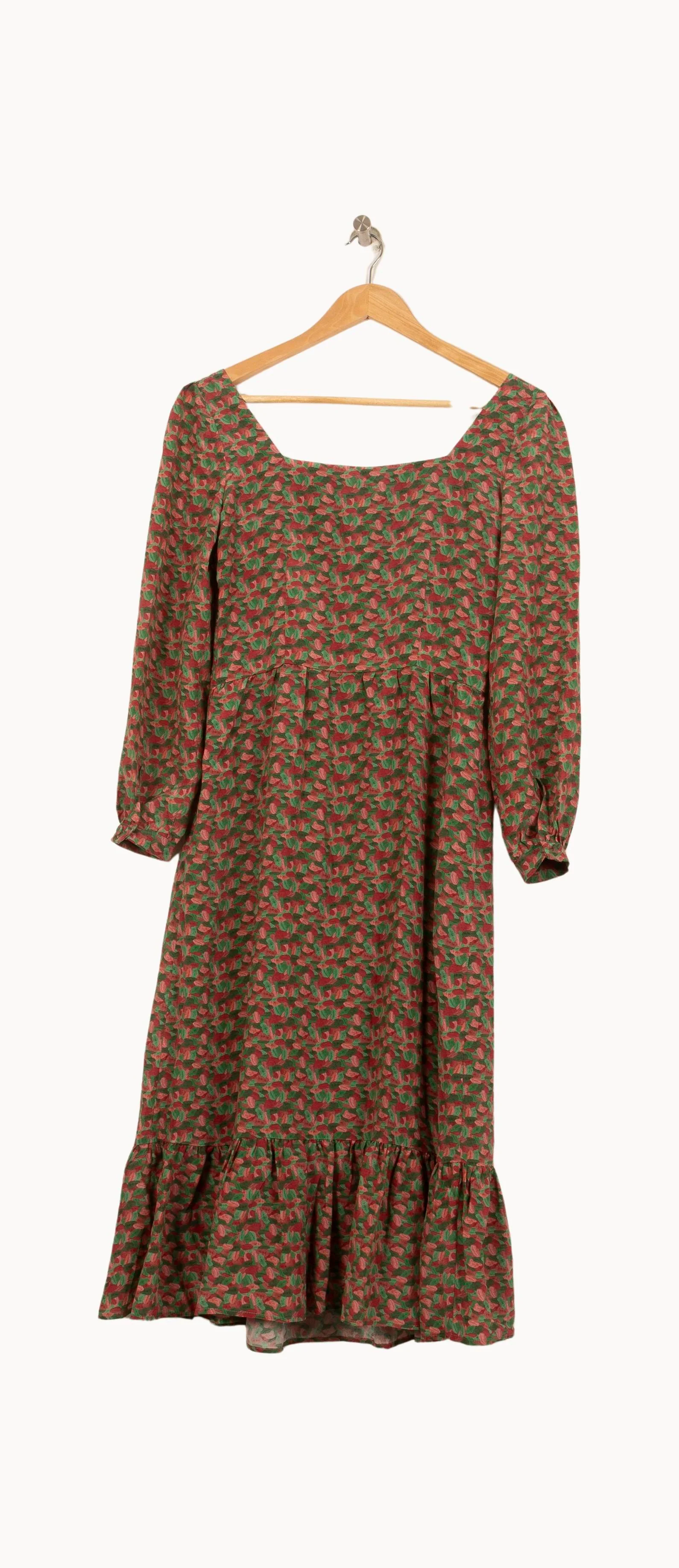 Robe Mi-longue Verte et Rouge - Taille XS/34 - Image 2