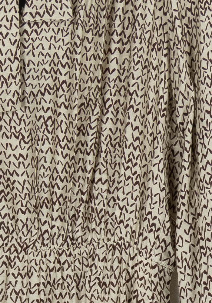 Robe Midi Beige et Marron - Taille M/38 - Image 3