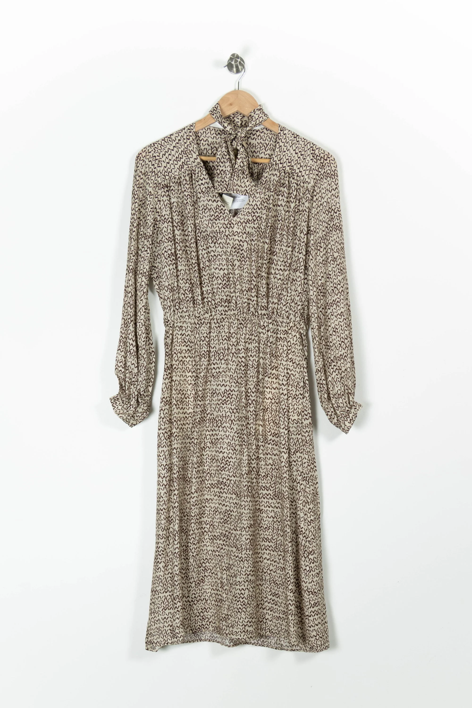 Robe Midi Beige et Marron - Taille XS/34 - Image 2