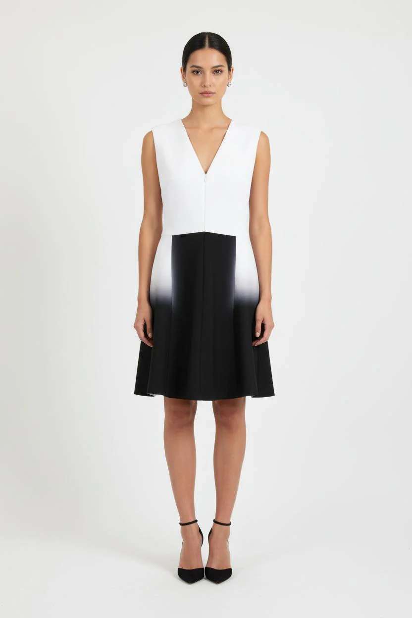 Robe Midi Blanche et Noire - Taille S/36