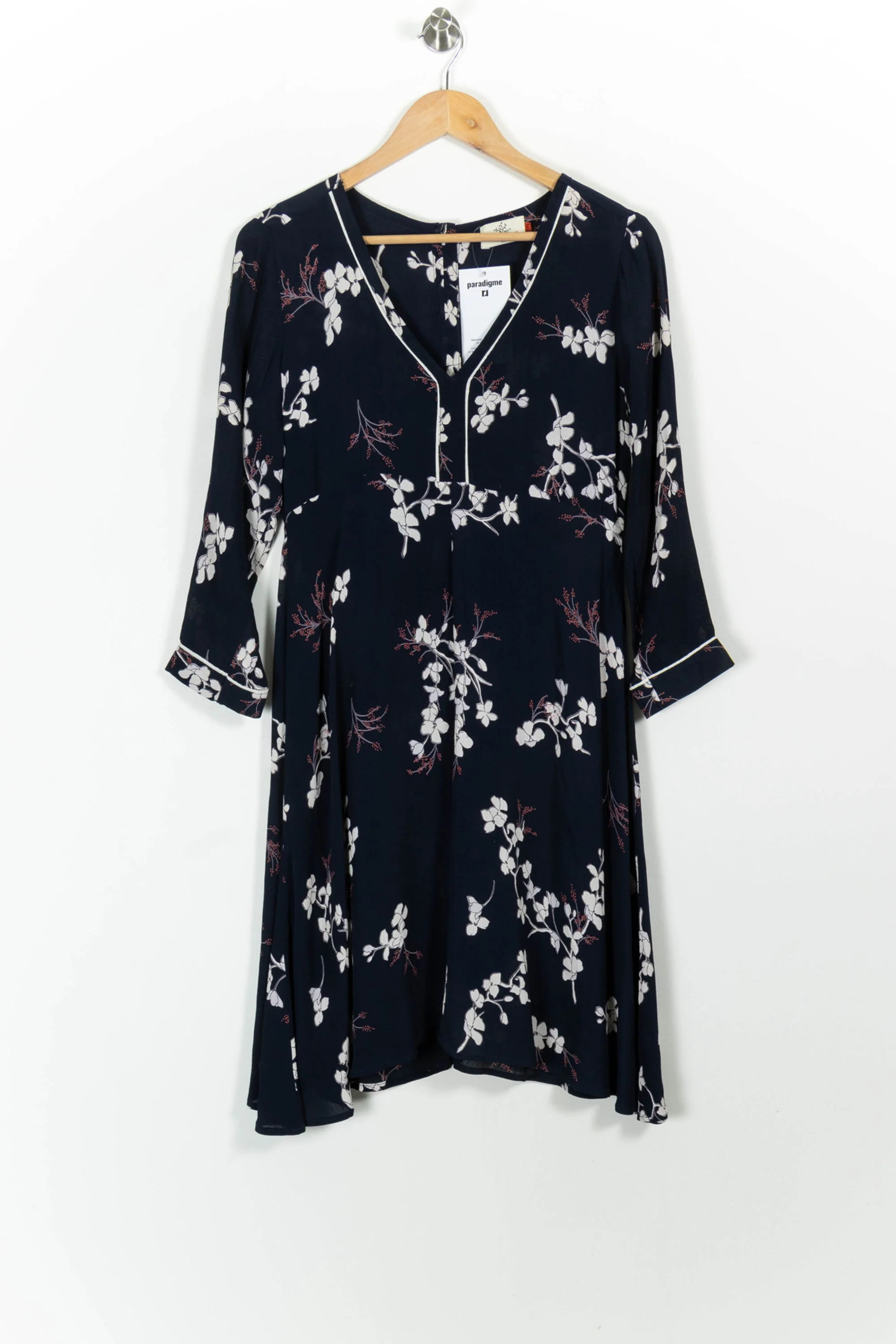 Robe Midi Bleu Marine et Blanche - Taille M/38 - Image 2