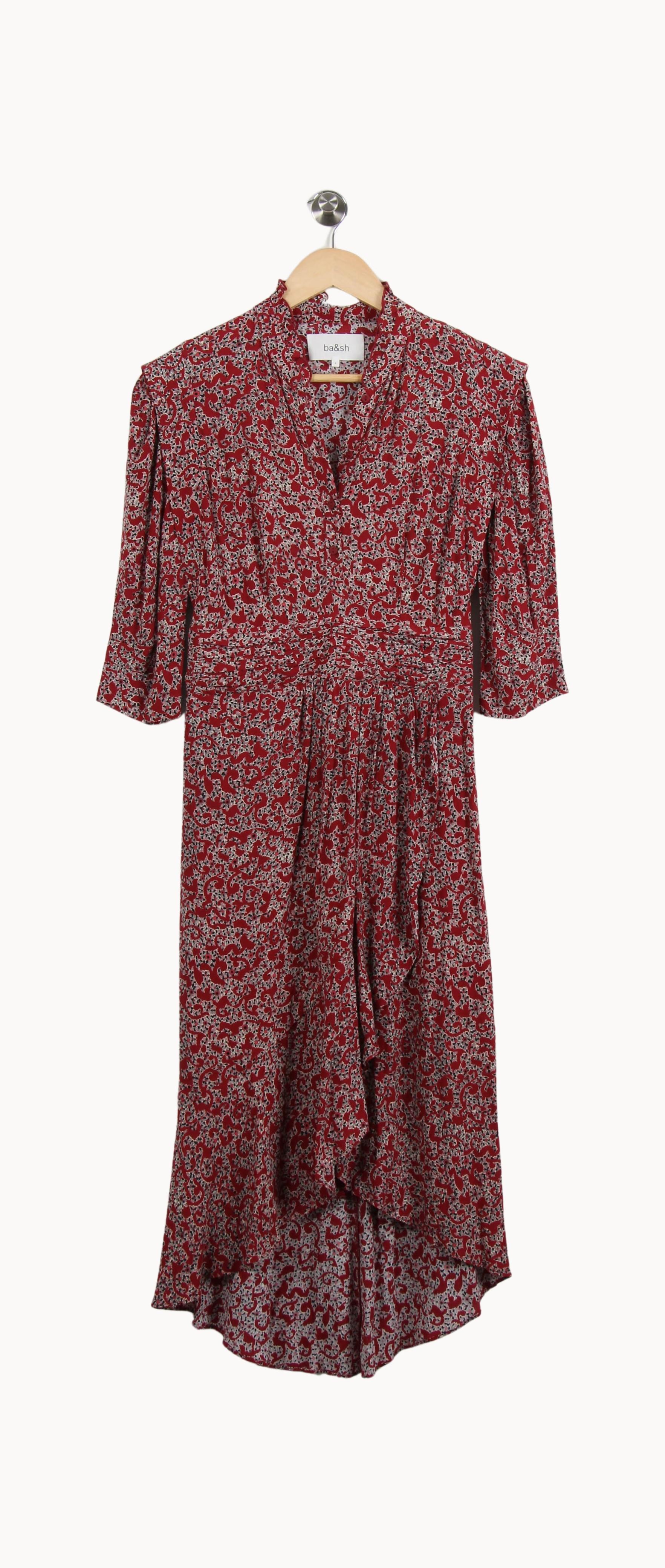 Robe Midi Bordeaux et Blanche - Taille XS/34 - Image 2