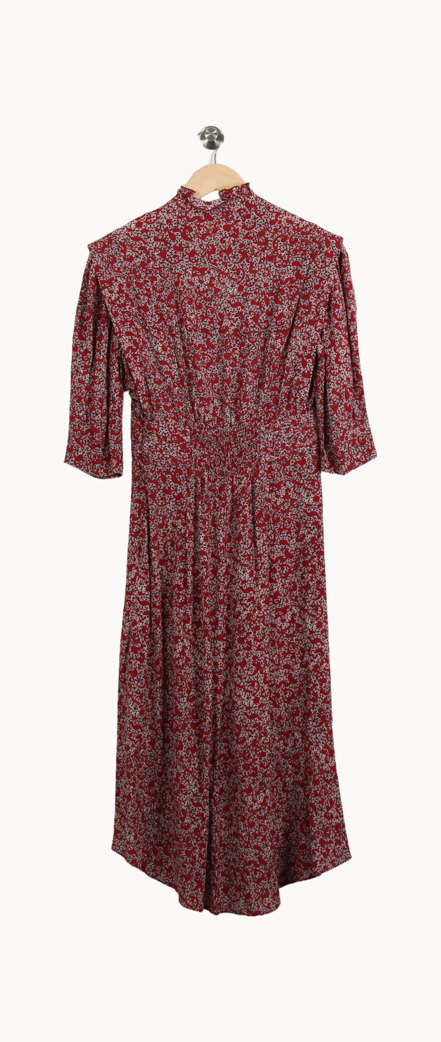 Robe Midi Bordeaux et Blanche - Taille XS/34 - Image 4