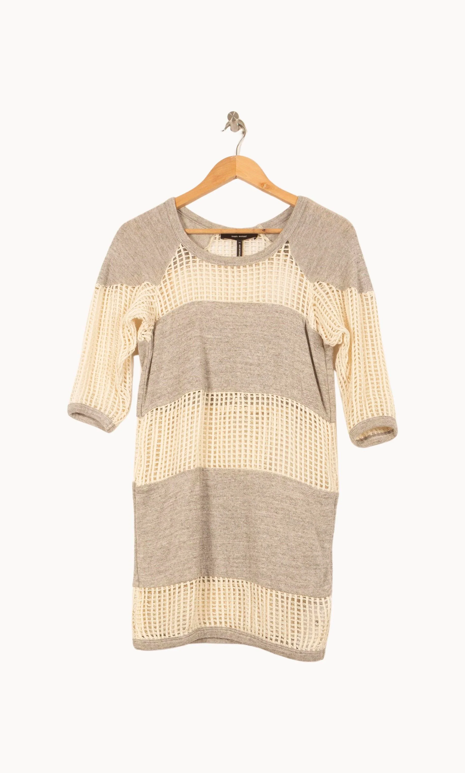 Robe Midi Grise et Écrue - Taille M/38 - Image 2
