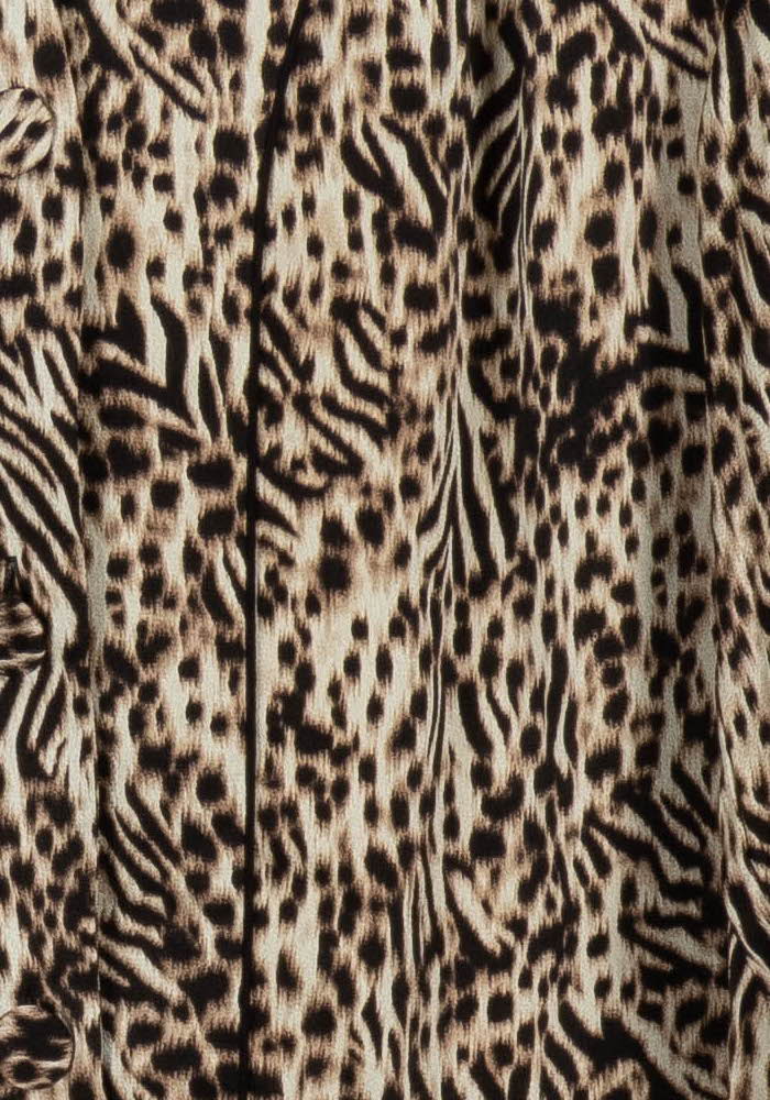 Robe Midi Imprimée Beige et Noir - Taille XS/34 - Image 3