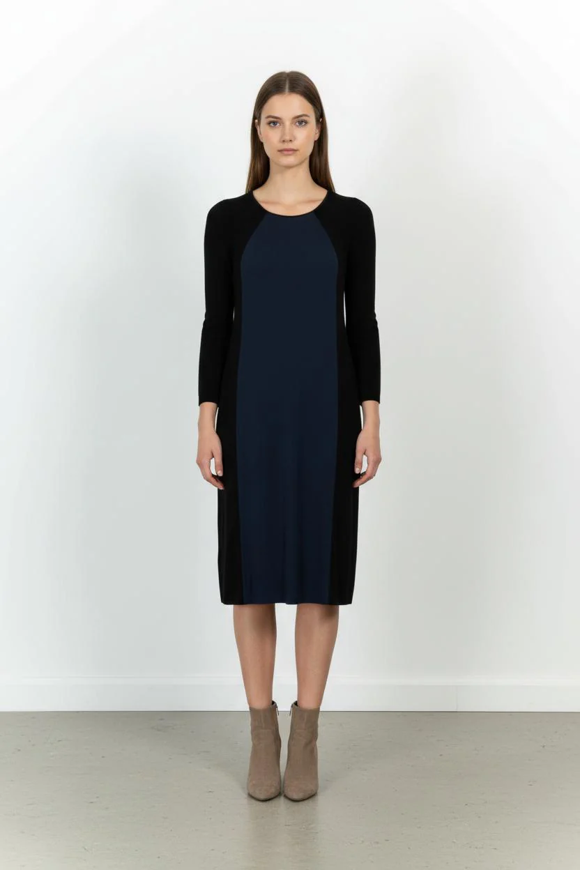 Robe Midi Noire et Bleue - Taille M/38