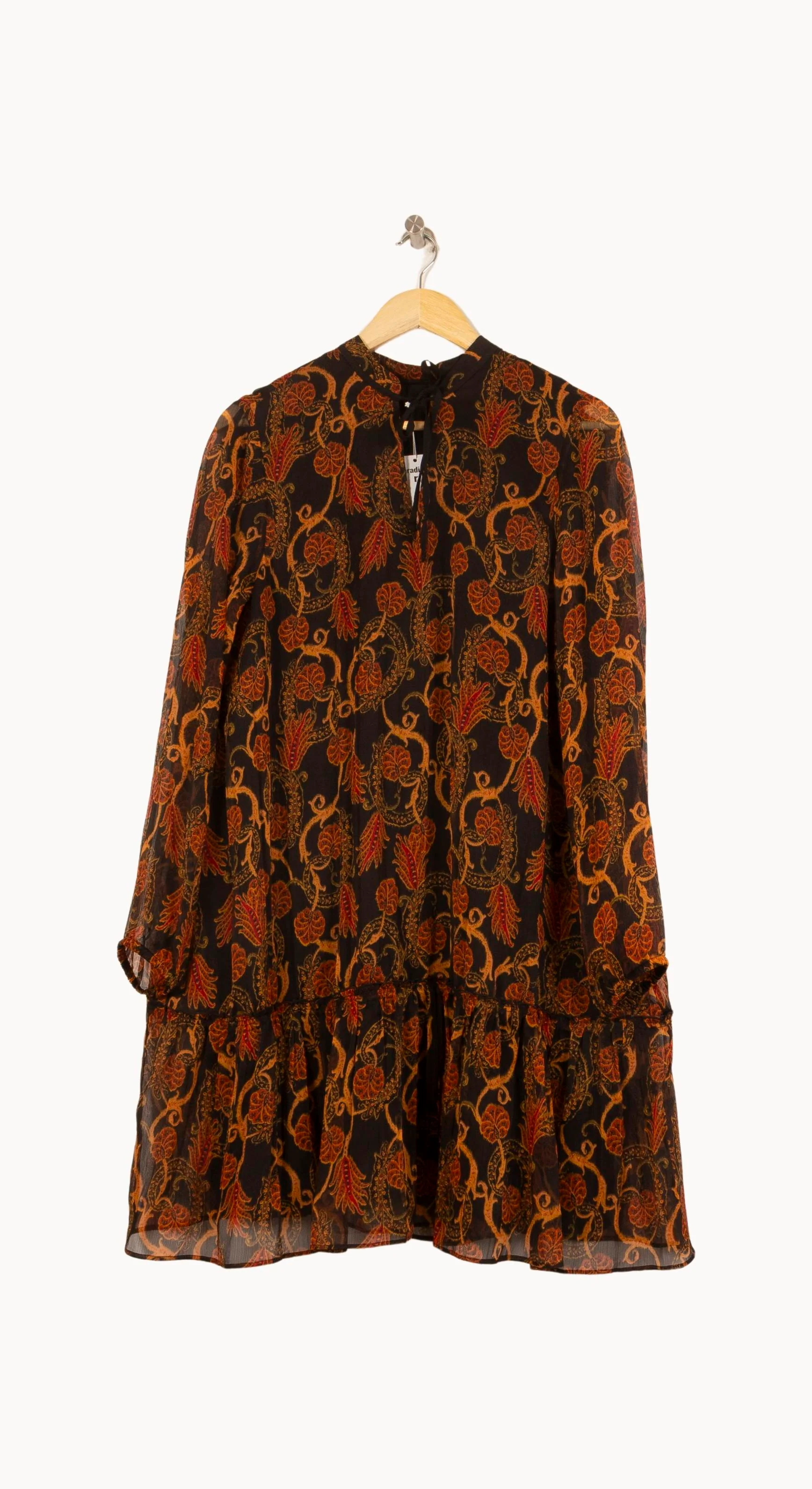 Robe Midi Noire et Orange - Taille XL/42 - Image 2